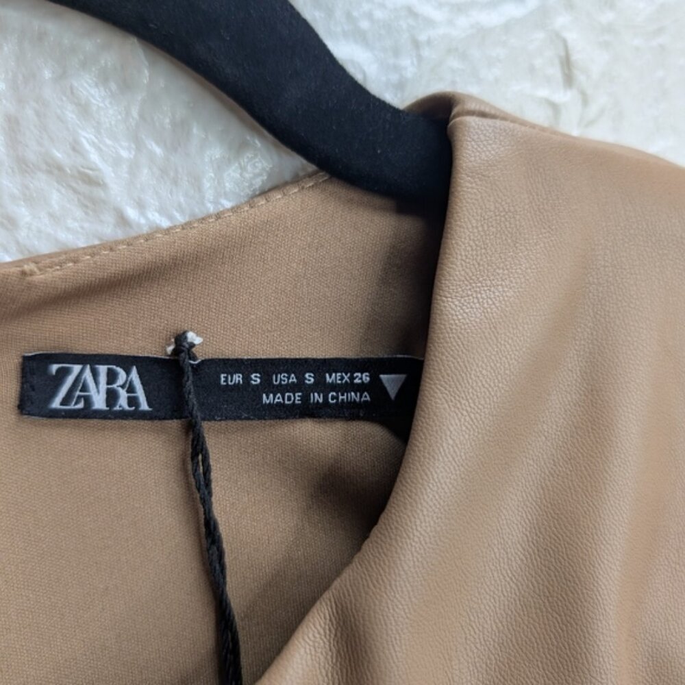 Zara Nwot Elegant Tan Sleeveless Dress - Picture 2 of 4